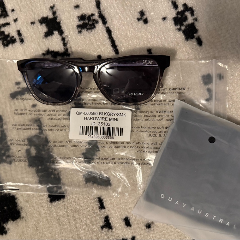 Quay Australia Black Geometric Frame Sunglasses